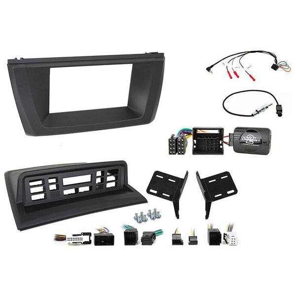 2-DIN installationskit til BMW X3 E83 2003-2010 med ramme, ratadapter og antenne - Connects2
