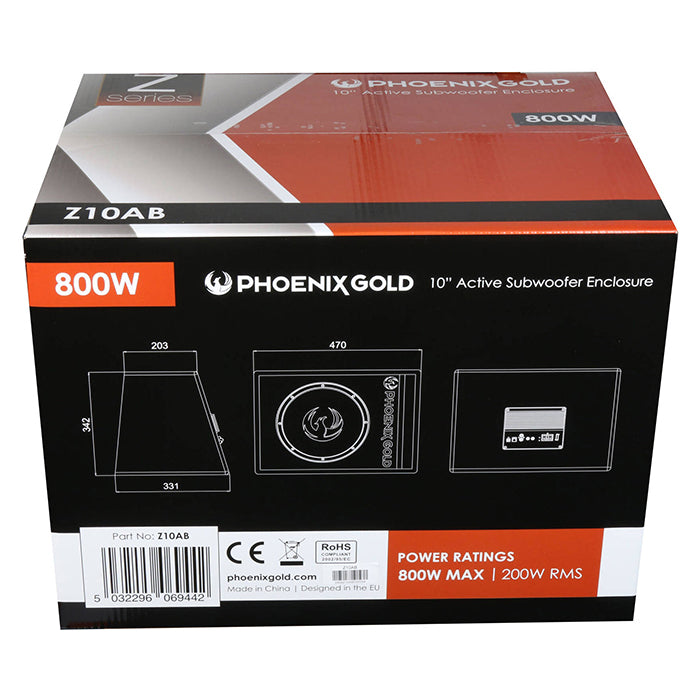 Phoenix Gold 10 Subwoofer M Kabler Og Fjernbetjening Kompakt - Phoenix_g