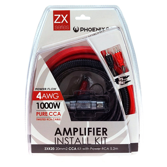 Kabelkit 20mm² CCA til bilforstærker op til 1000W - Phoenix Gold