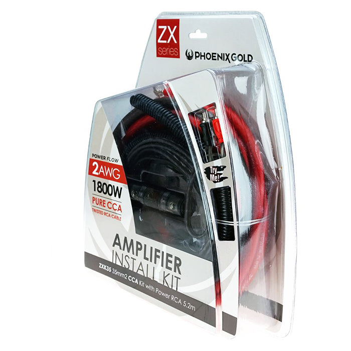 35 mm² CCA kabelkit 5,2 m til bilforstærker 1800W - Phoenix Gold