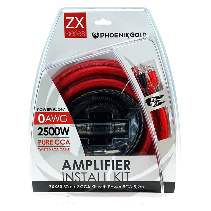 Kabelkit 50mm² CCA 50 kV til 2500W bilforstærker - Phoenix Gold