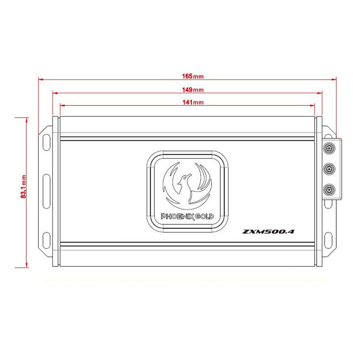 500W Mini Monoblok Class-D til subwoofer - Phoenix Gold