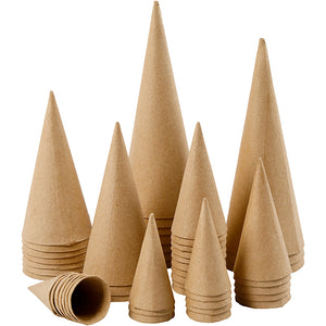 Kegle, H: 8-20 cm, diam. 4-8 cm, 50 stk./ 1 pk.