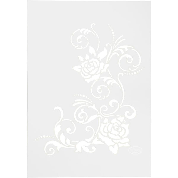 Filigran Blomster Stencil A4 - Kreativitet Uden Grænser