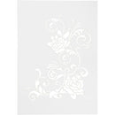 Stencil, filigran blomster, A4, ark 210x297 mm, 1 stk.