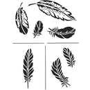 Fjer Stencil A4 - Kreativ Skabelon til Projekter