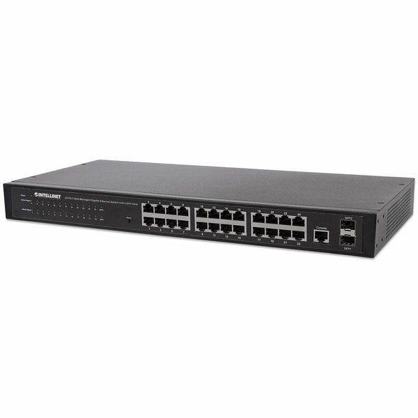 Intellinet 24-Port Network , 24-Port (RJ45), Rackmount, , 4 SFP, Web- , Mbit/ (Euro 2-pin plug) Switch 24-porte Gigabit
