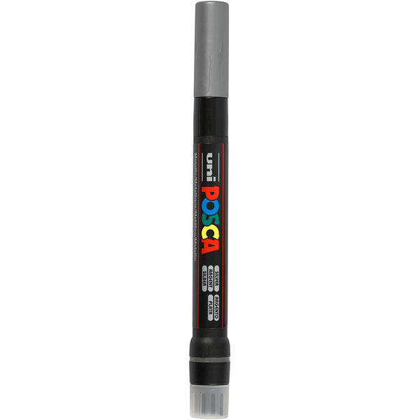 Posca Tusch, PCF350, streg 1-10 mm, brush, sølv, 1 stk.