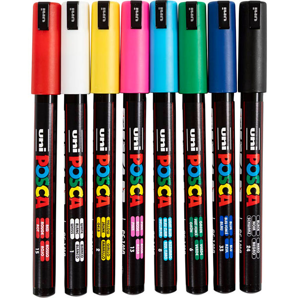 Posca Tusch, nr. PC-1MR, streg 0,7 mm, extra-fine, 8 stk./ 1 stk.