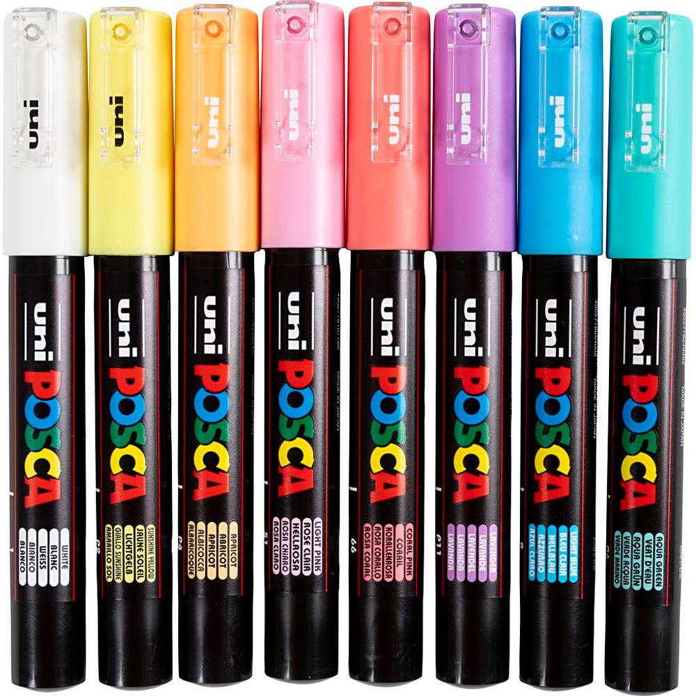 Posca Tusch, nr. PC-1M, streg 0,7 mm, extra-fine, 8 stk./ 1 stk.