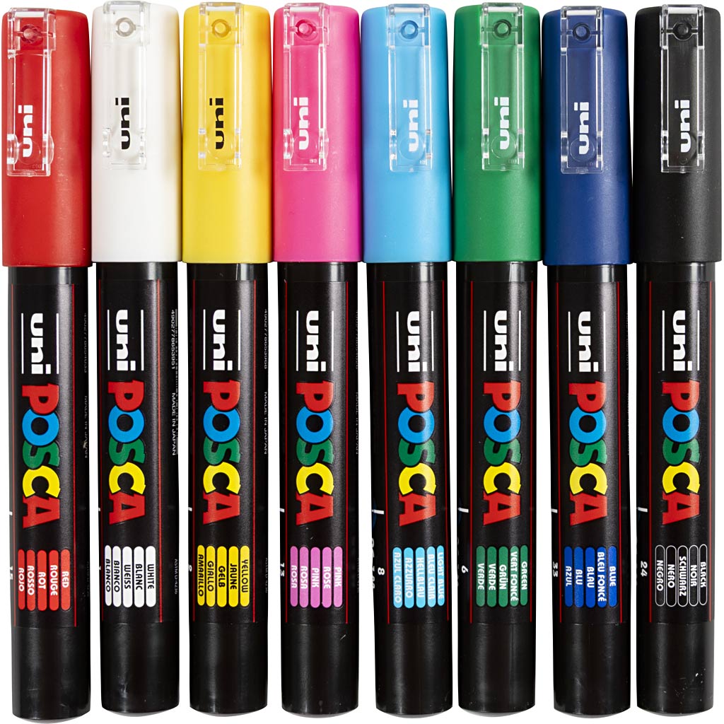 Posca Tusch, nr. PC-1M, streg 0,7 mm, extra-fine, 8 stk./ 1 stk.