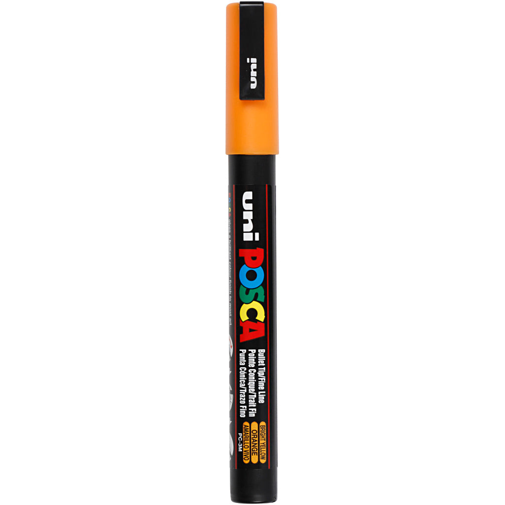 Posca Tusch, PC-3M, streg 0,9-1,3 mm, fine, bright yellow, 1 stk.