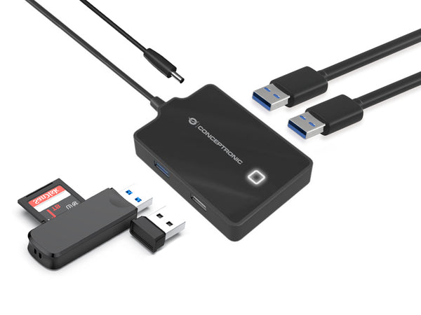 Conceptronic HUBBIES10B dockingstation USB 3.2 Gen 1 (3.1 Gen 1) Type-A Sort