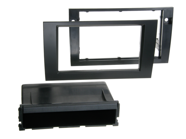 Radioramme 2-DIN til Audi A4 B6/B7 2002-2006 med lomme, sort - acv