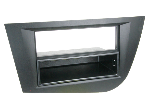 2-DIN radioramme Seat Leon 2005-2009 sort med opbevaringslomme - acv
