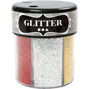 Glitter, ass. farver, 6x13 g/ 1 ds.