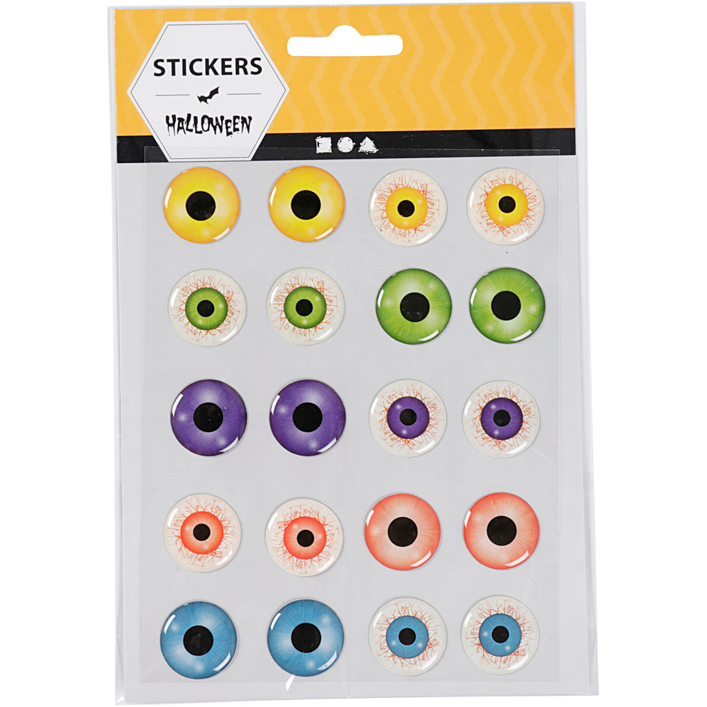 3D Øjne, diam. 20 mm, 1 ark