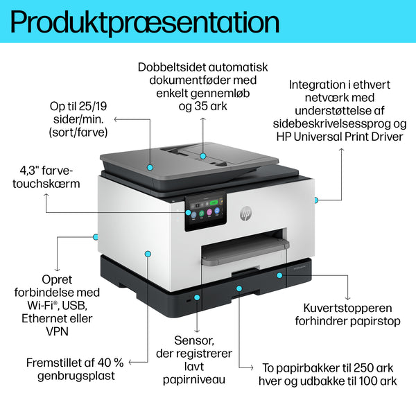 HP Officejet Pro 9130b All-in-One Blækprinter