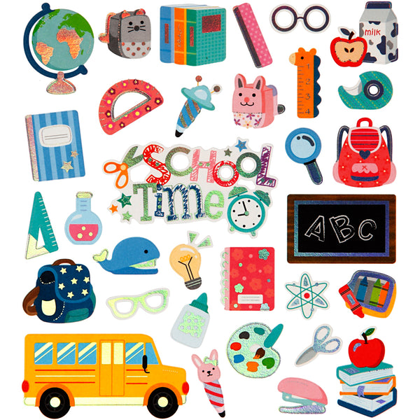 Stickers, skolestart, ark 15x16,5 cm, 1 ark