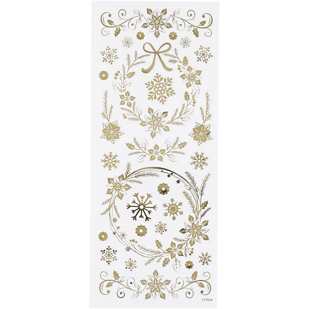 Stickers, julestjerner, ark 10x24 cm, guld, 1 ark