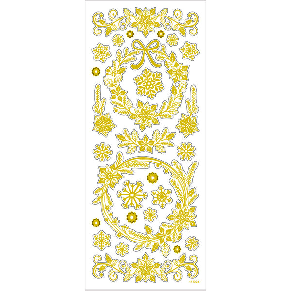 Stickers, julestjerner, ark 10x24 cm, guld, 1 ark
