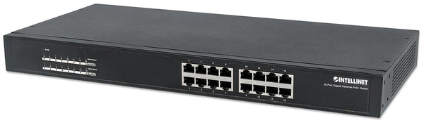 Intellinet , 16 x ports, IEEE 802.3at/af Power-over- ( / ), Endspan, Rackmount (Euro 2-pin plug) Switch 16-porte Gigabit PoE+