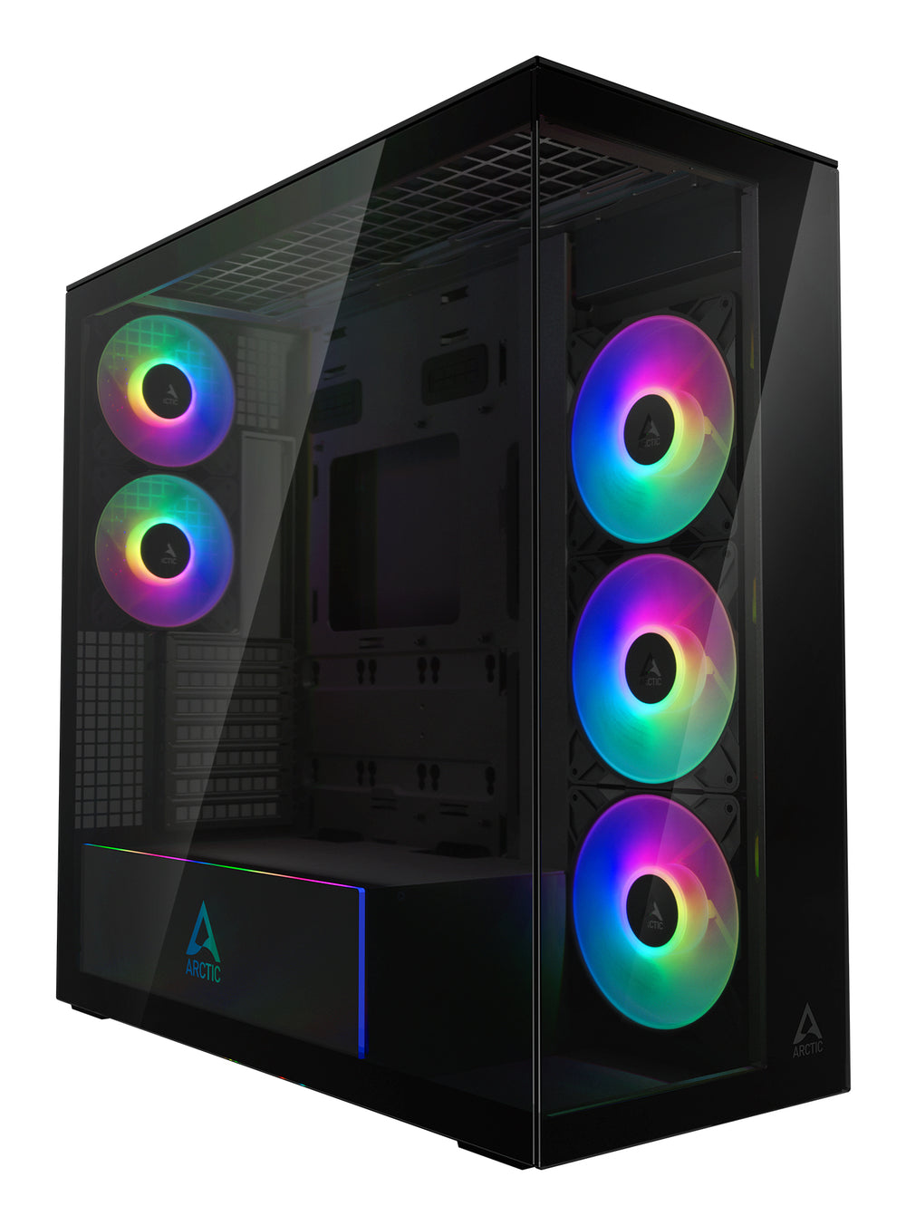 Arctic Xtender Case Mirror Black Tårn Udvidet ATX Ingen strømforsyning Glass Sort