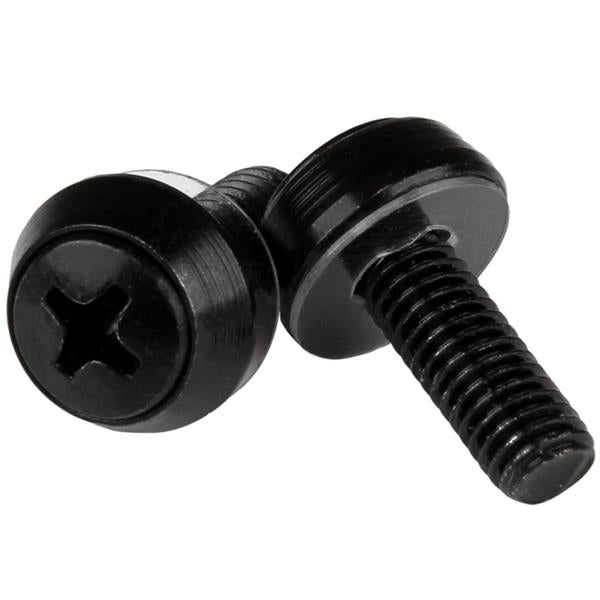 StarTech.com M6 x 12mm - Screws - 50 Pack, Black - M6 Mounting Screws for Server Rack & Cabinet (CABSCREWSM6B) Skruesæt Sort
