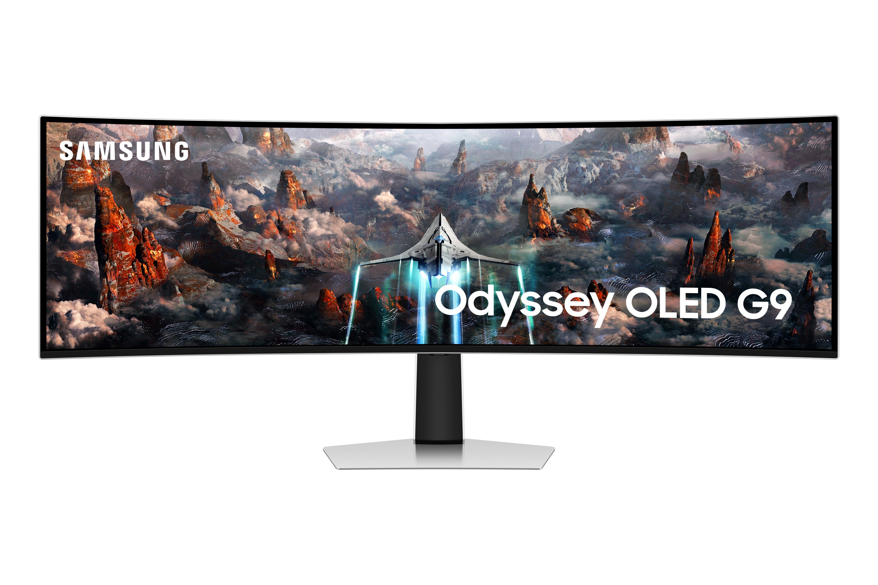 Samsung G93SC computerskærm 124,5 cm (49) 5120 x 1440 pixel Dual QHD OLED Sølv