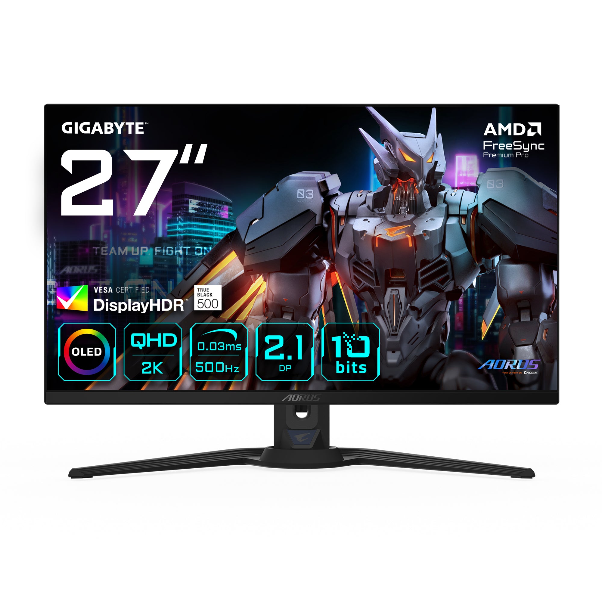 GIGABYTE AORUS FO27Q5P 27 OLED 2560 x 1440 (2K) DisplayPort HDMI USB-C 500 Hz