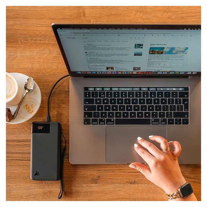 Powerbank 20.000 mAh 65W PD QC 3-port (2×USB-C, 1×USB-A) - aqiila