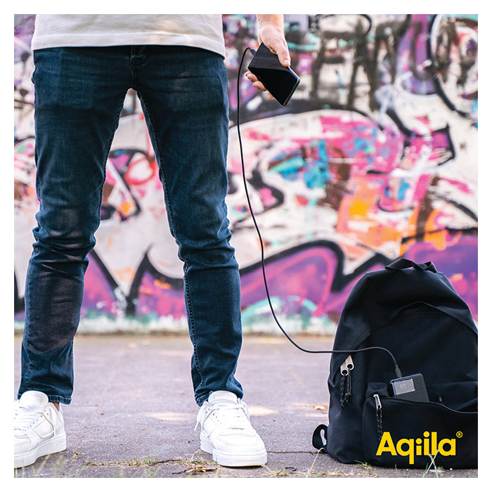 Powerbank 20.000 mAh 65W PD QC 3-port (2×USB-C, 1×USB-A) - aqiila