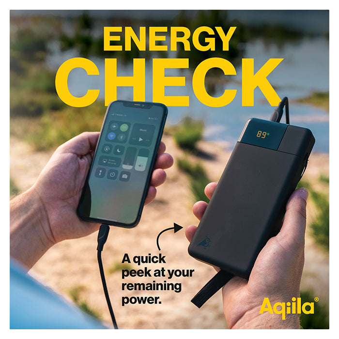 Powerbank 20.000 mAh 65W PD QC 3-port (2×USB-C, 1×USB-A) - aqiila