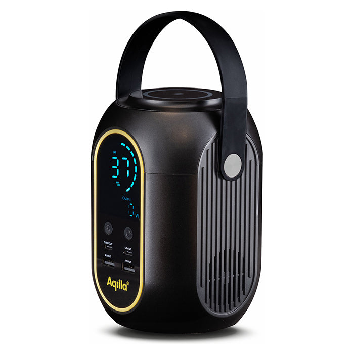 Powerbank 200Wh, 140W udgang, USB-A/USB-C, trådløs opladning - aqiila