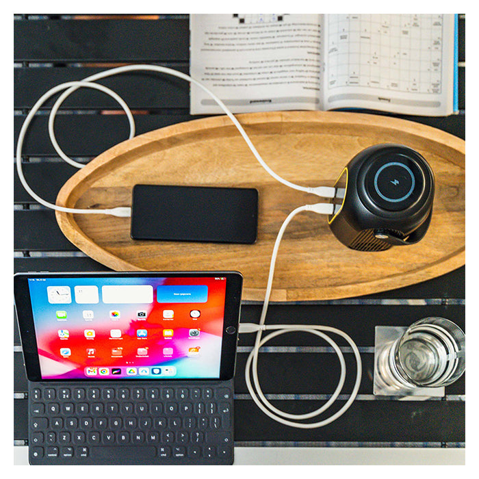 Powerbank 200Wh, 140W udgang, USB-A/USB-C, trådløs opladning - aqiila