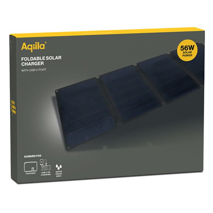 Solcelleoplader 45W foldbar, IP67, USB-C - Aqiila