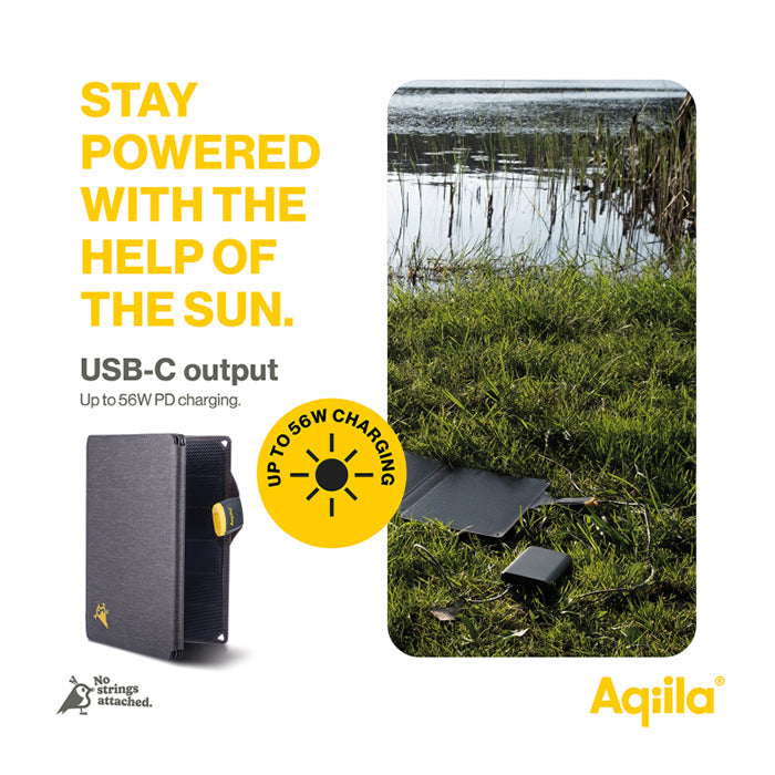 Solcelleoplader 45W foldbar, IP67, USB-C - Aqiila