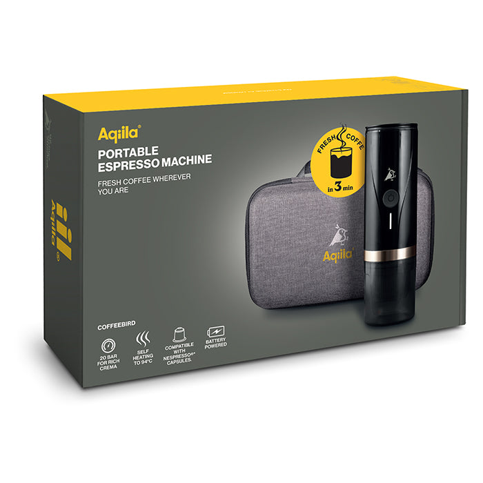 Transportabel espressomaskine til kapsel og formalet kaffe - Aqiila