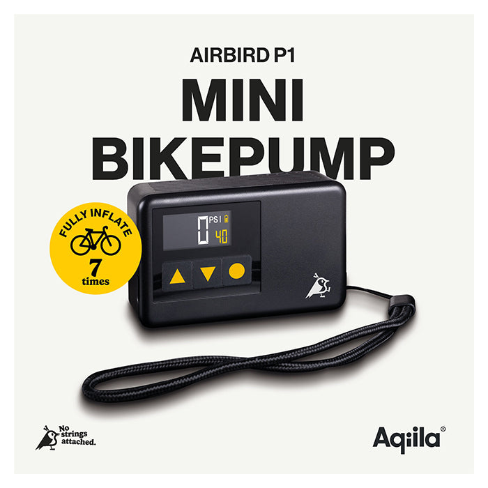 Mini luftpumpe 120 PSI, USB-C, LED, bærbar til cykel & sport - Aqiila