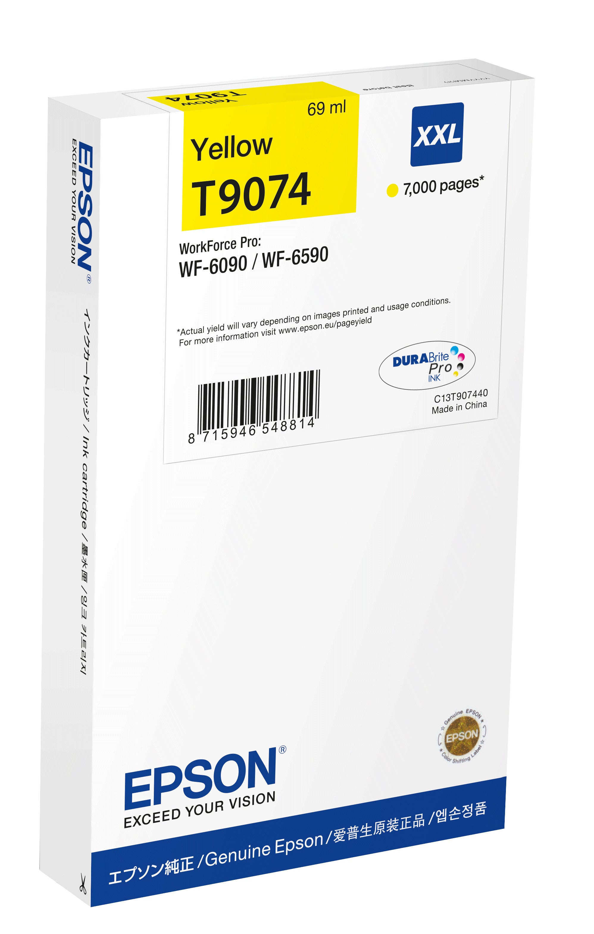 Epson T9074 Gul 7000 sider Blæk C13T907440