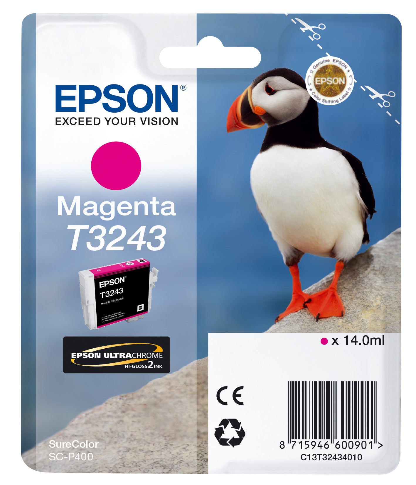 Epson T3243 Magenta Blæk C13T32434010
