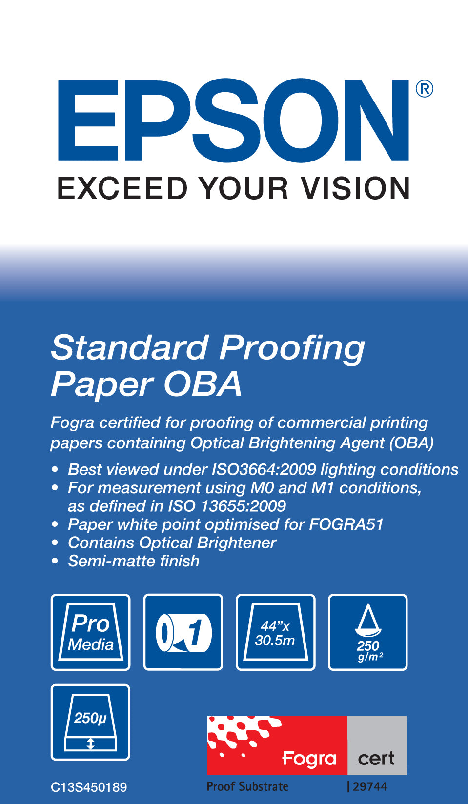 Epson Proofing Paper Standard Korrekturpapir (111,8 cm x 30,5 m) 1rulle(r) C13S450189