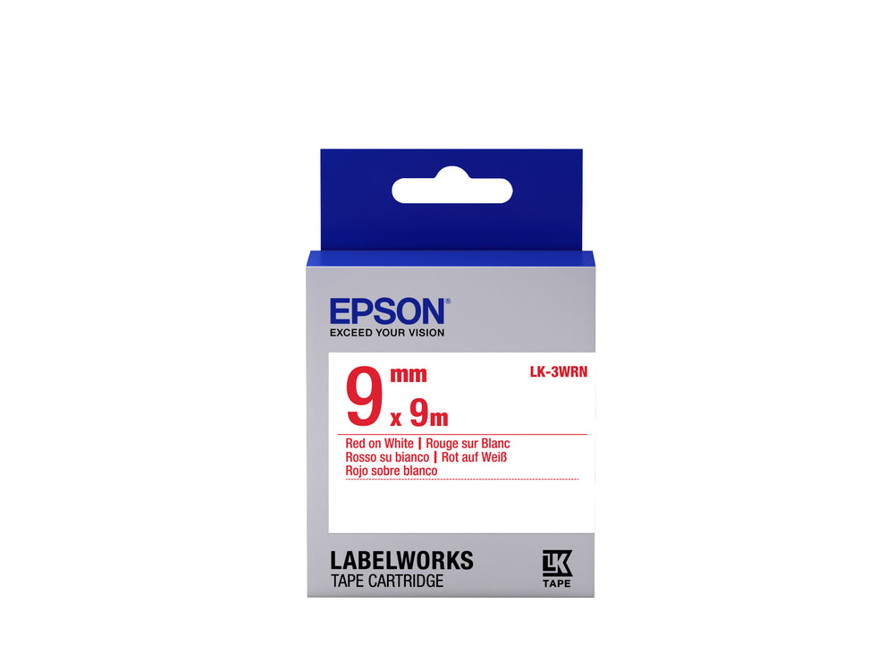 Epson LabelWorks LK-3WRN Mærkattape (0,9 cm x 9 m) 1kassette(r) C53S653008