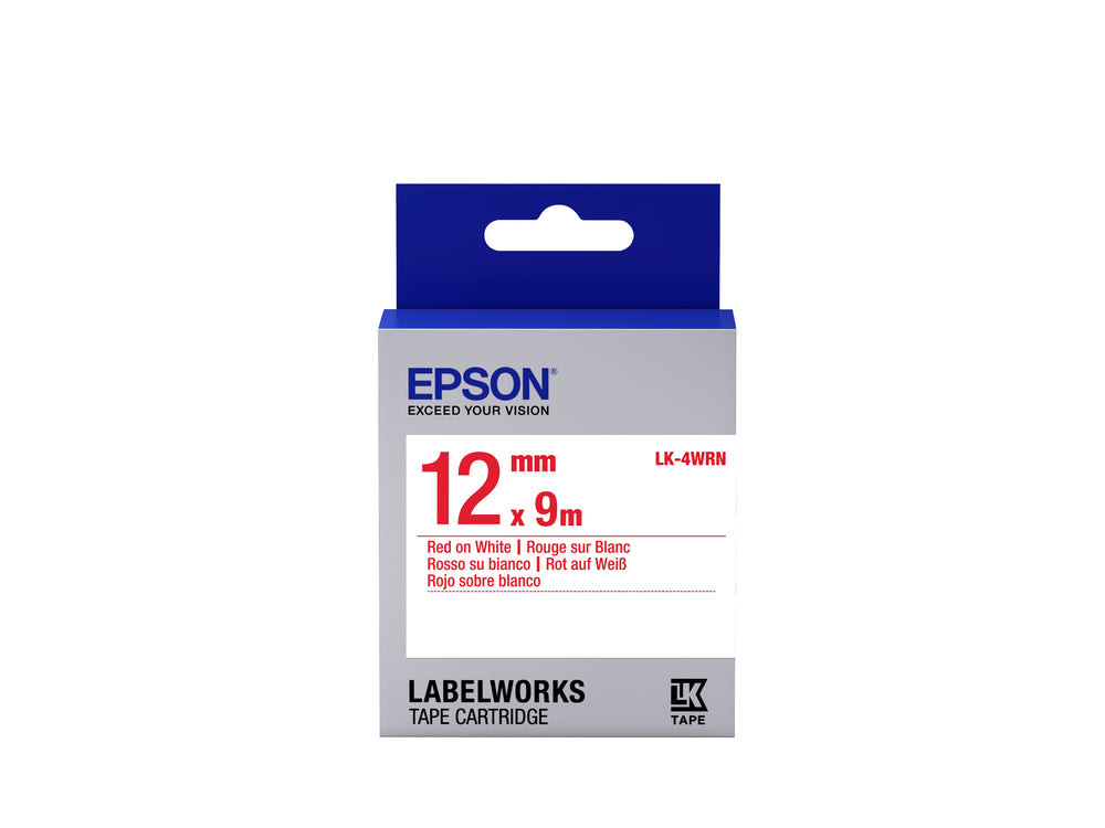 Epson LabelWorks LK-4WRN Mærkattape (1,2 cm x 2,9 m) 1rulle(r)