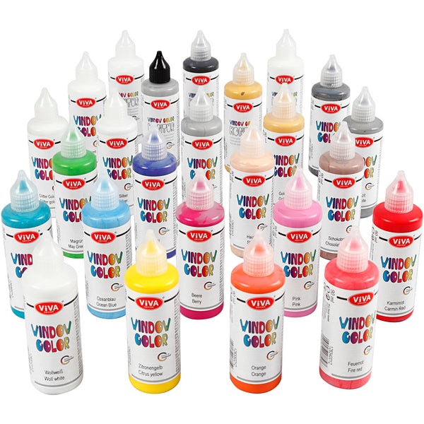 Viva Decor Window Color, ass. farver, 25x90 ml/ 1 pk.