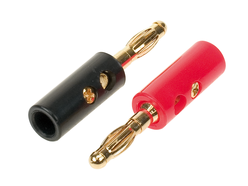 Bananstik 2 stk til kabel op til 10 mm² (rød+sort) - acv