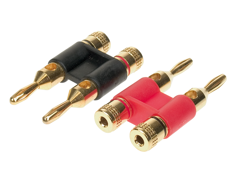 Bananstik dobbelt 2 stk til kabel op til 10 mm² - acv