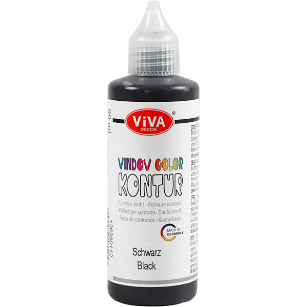 Viva Decor Window Color - konturfarve, sort, 90 ml/ 1 fl.