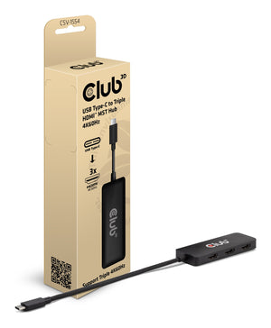 Club 3D CSV-1554 USB-C With DP-Alt mode til 3xHDMi videoadapter Sort