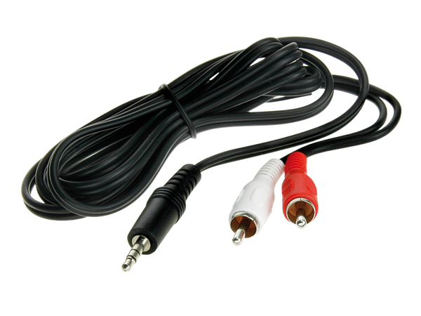 Adapterkabel - 5mm minjack til phono 1, 5 meter - acv